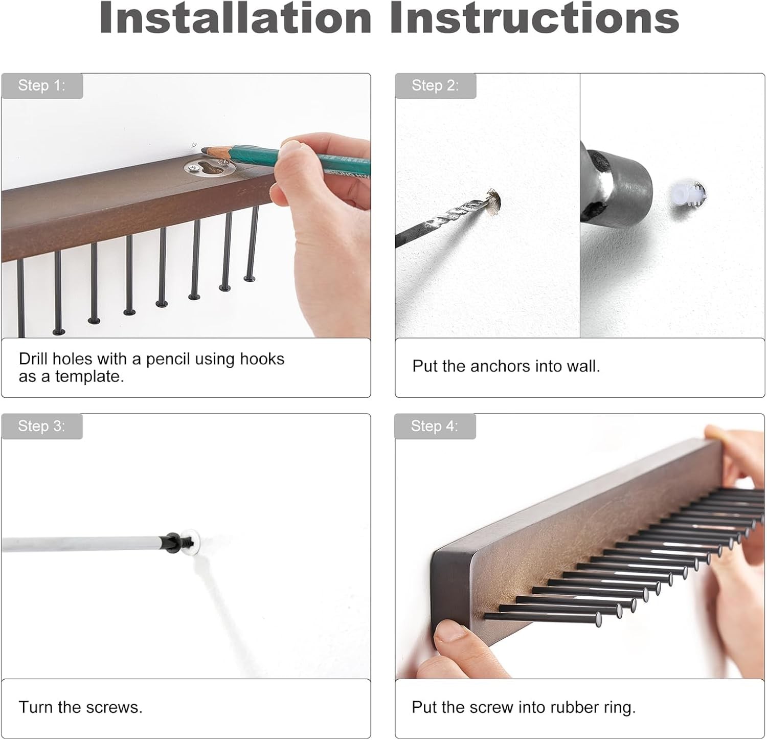 Tie Rack Wall Mounted Belt Hanger Holder Rustic Wood Tie Organizer for Men Close