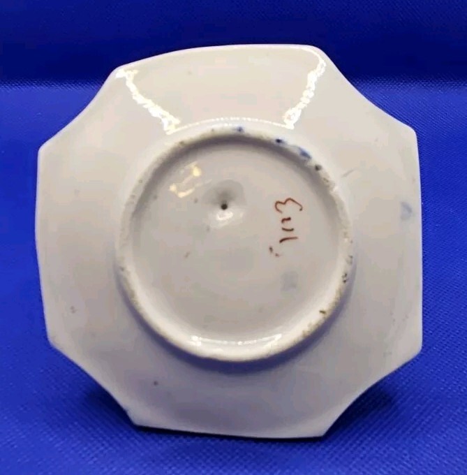 Imari Inkwell Japanese Porcelain Lidded Victorian Cherry Blossom Antique