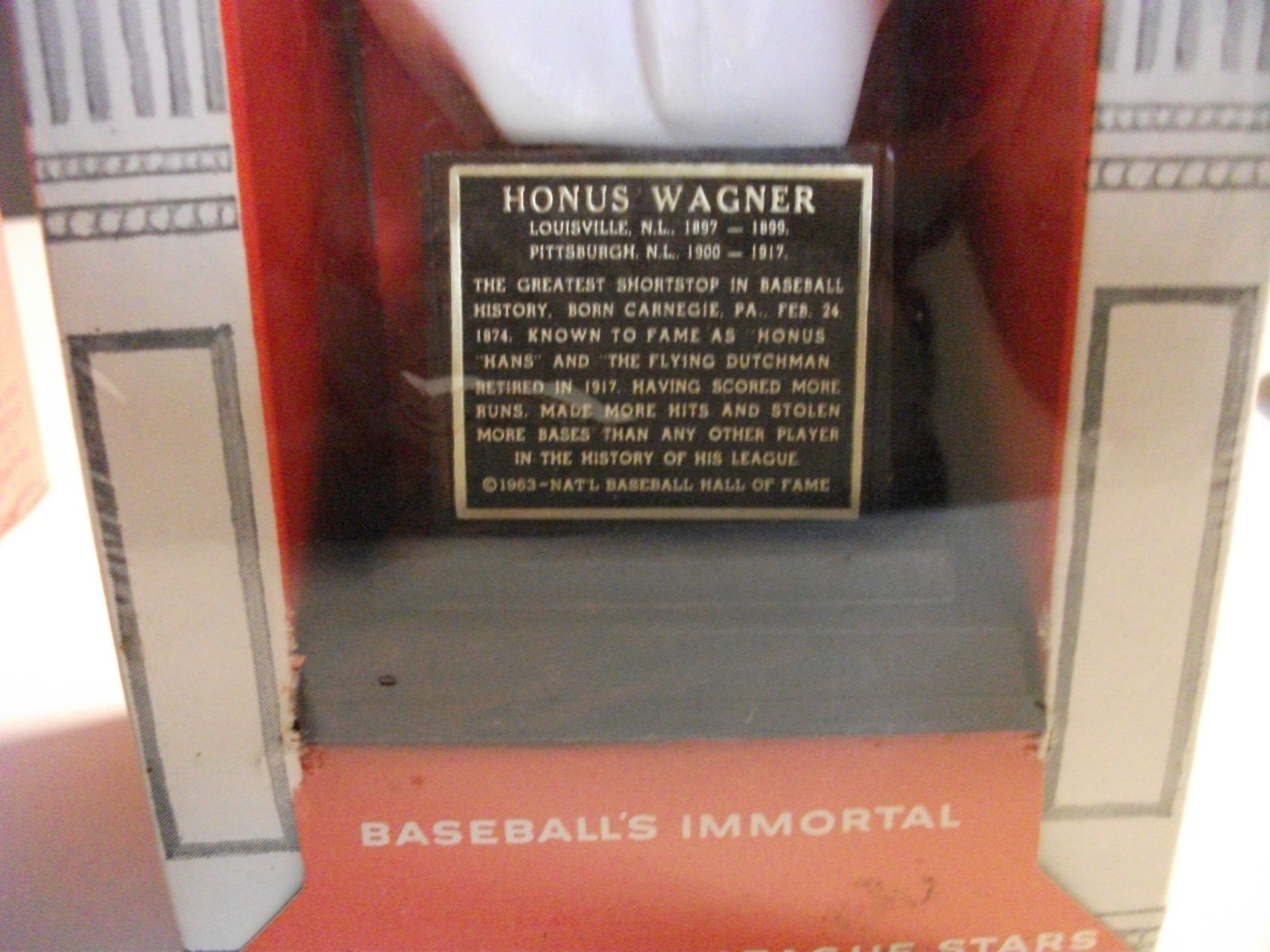 Honus Wagner 1963 MLB Baseball Sports Hall Of Fame Bust In Box Immortal Stars