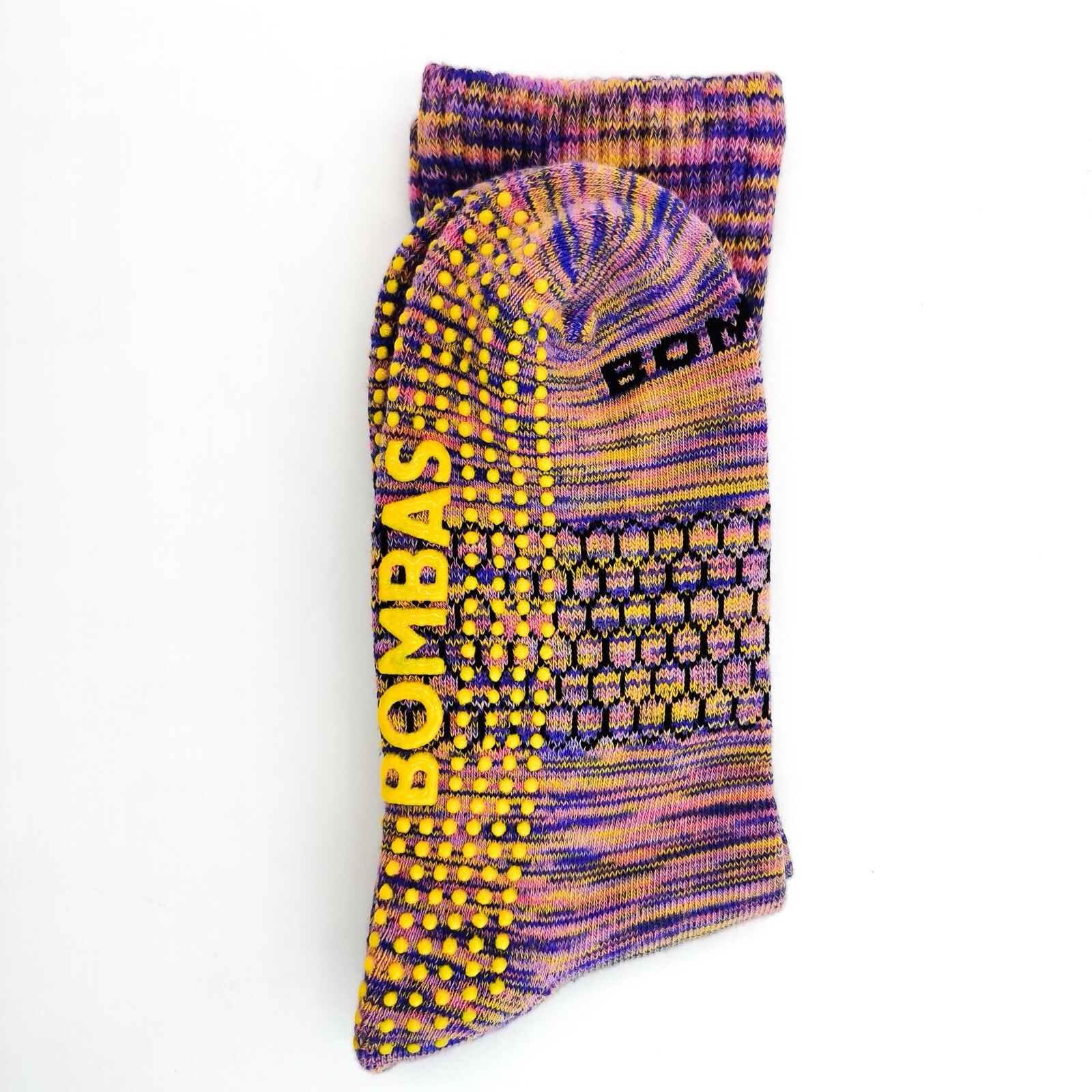 4 pairs BOMBAS Women's Performance Gripper Honeycomb Crew Socks size Small