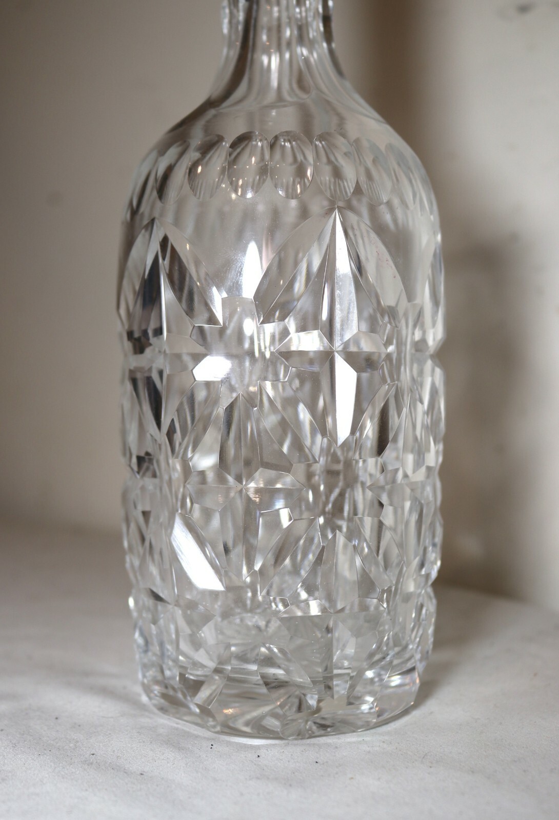 unique antique sterling silver cut clear crystal liquor wine gin decanter bottle