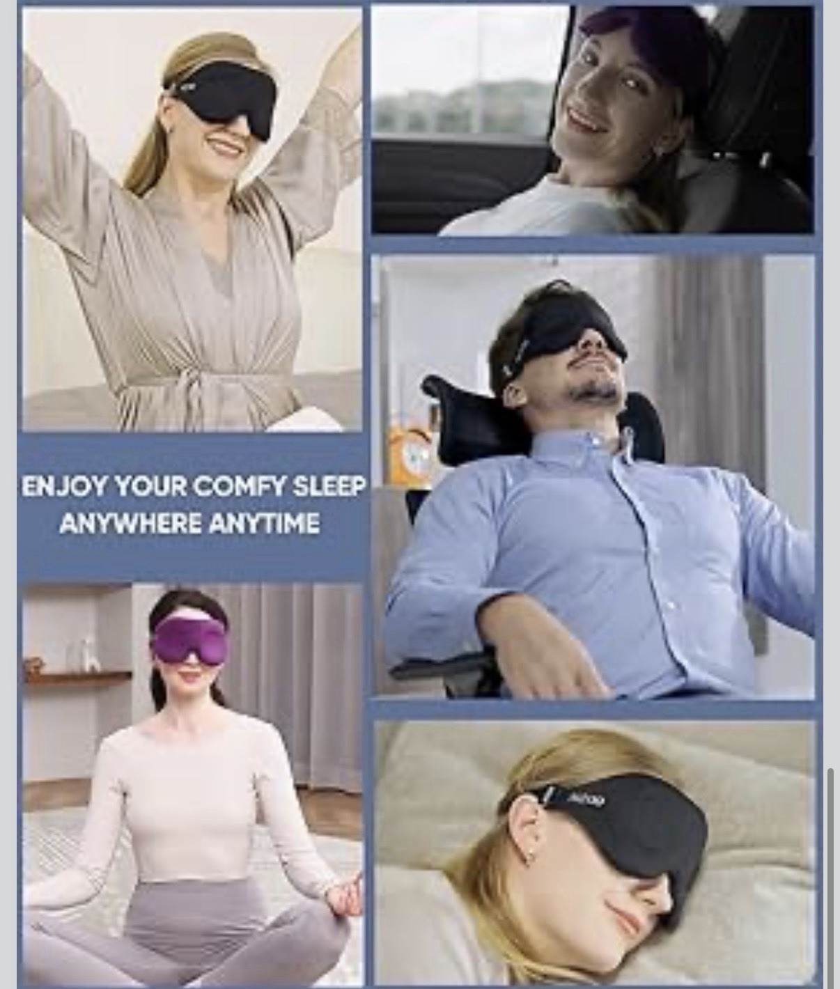 MZOO Luxury Sleep Eye Mask for Side Sleepers, Men & Women, Zero Eye Pressure, 3D