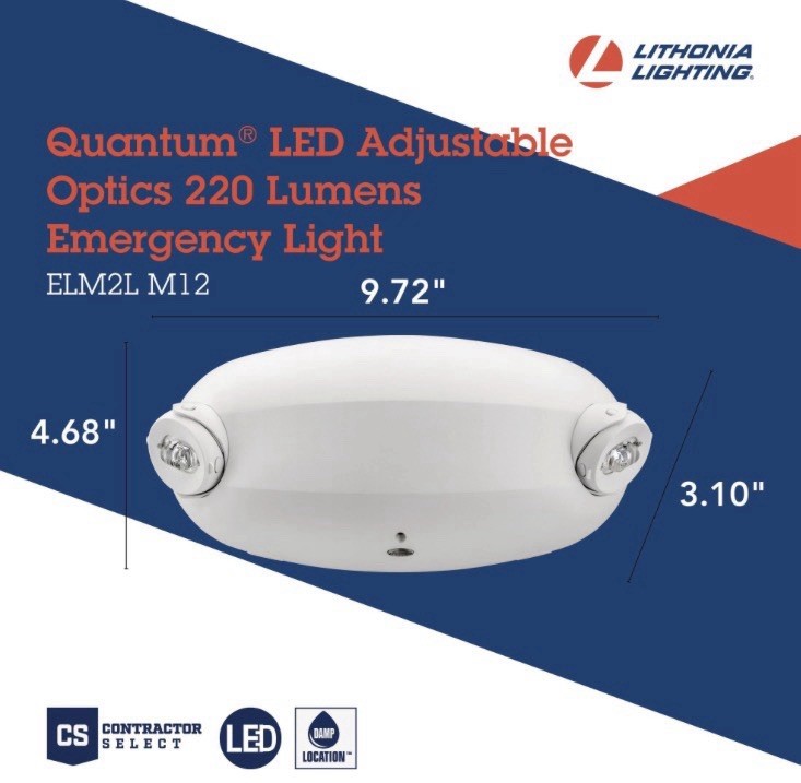 Lithonia Lighting LED Quantum Emergency Light Adjustable Optics 220lm White ELM…