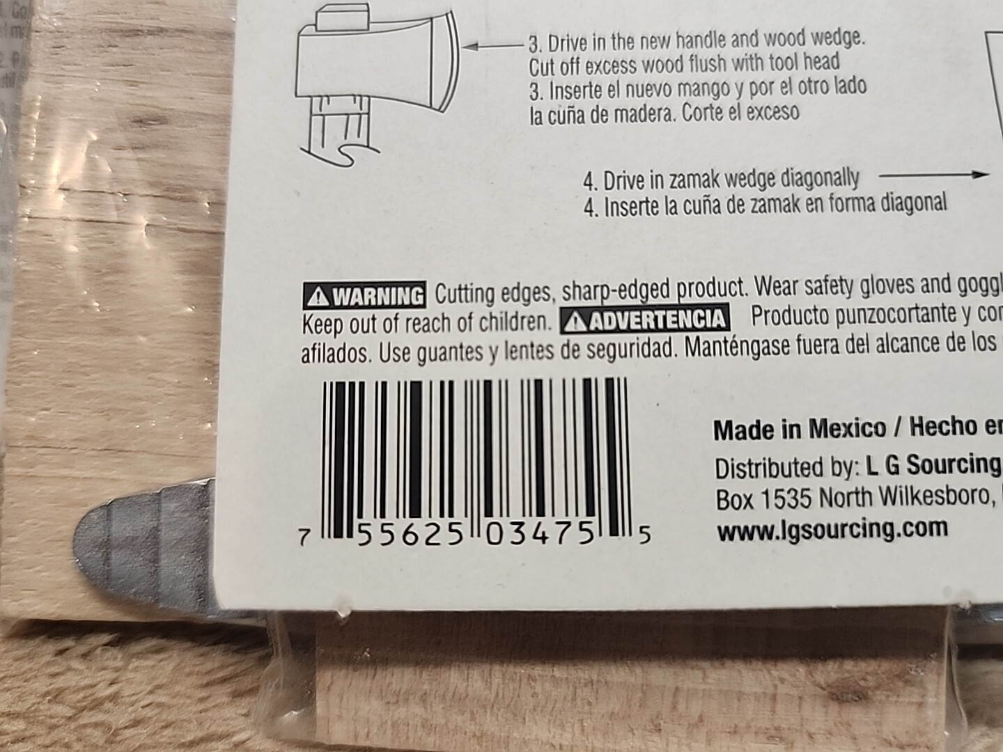 Lot of 4: TRUPER Michigan Axe Handle Wedges, 1 Wood and 2 Zamak Wedges #607335