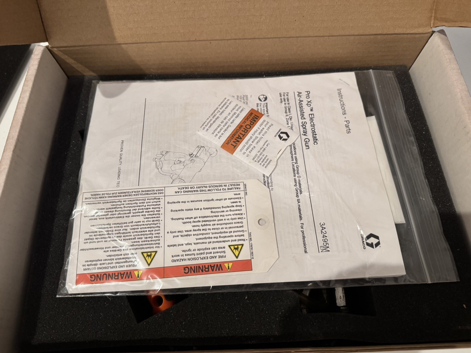 GRACO PRO XP 60 AIR SPRAY MANUAL ELECTROSTATIC GENERAL GUN