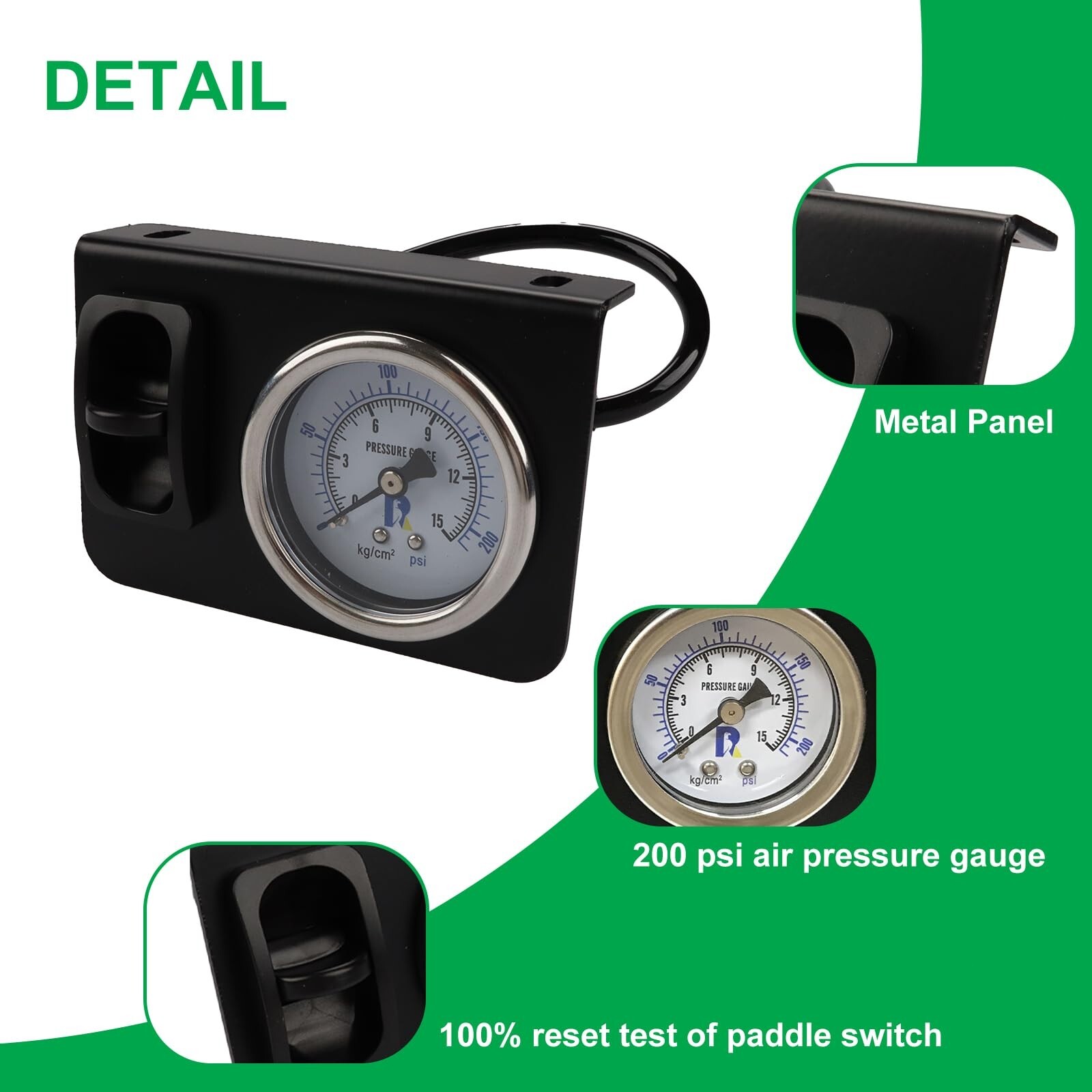 in Cab Single Air Gauge Control Kit with Paddle Switch for Air Suspension Kit