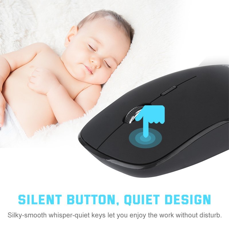 2.4G Wireless Keyboard Mouse Bundles For Apple iMac And PC Laptop Full Size Slim