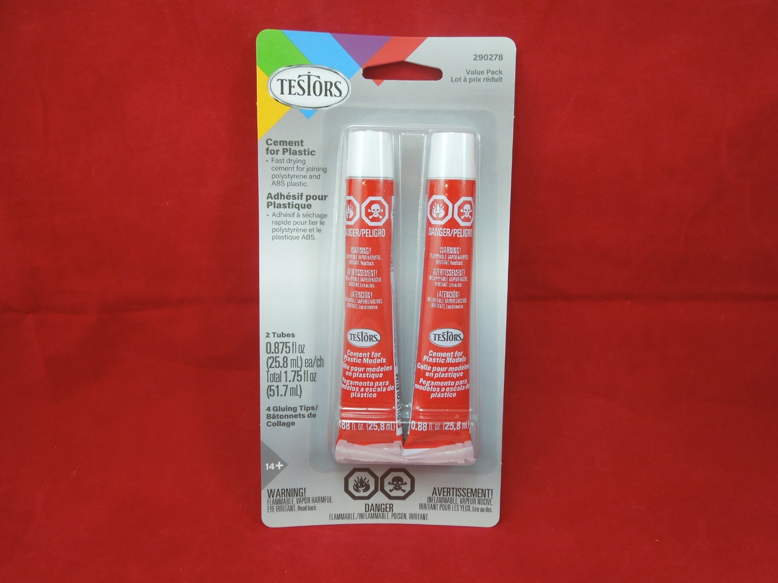 2 TUBES TESTORS CEMENT GLUE  PLASTIC MODELS MODELING AIRPLANE TANK CAR TRUCK NEW