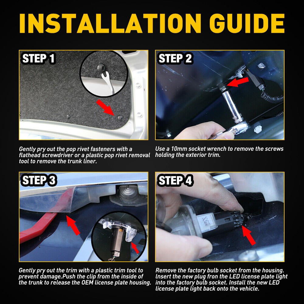 AUXITO 18LED License Light Plate For 2009-2013 Toyota Corolla Tag Lamp 6000K EXV