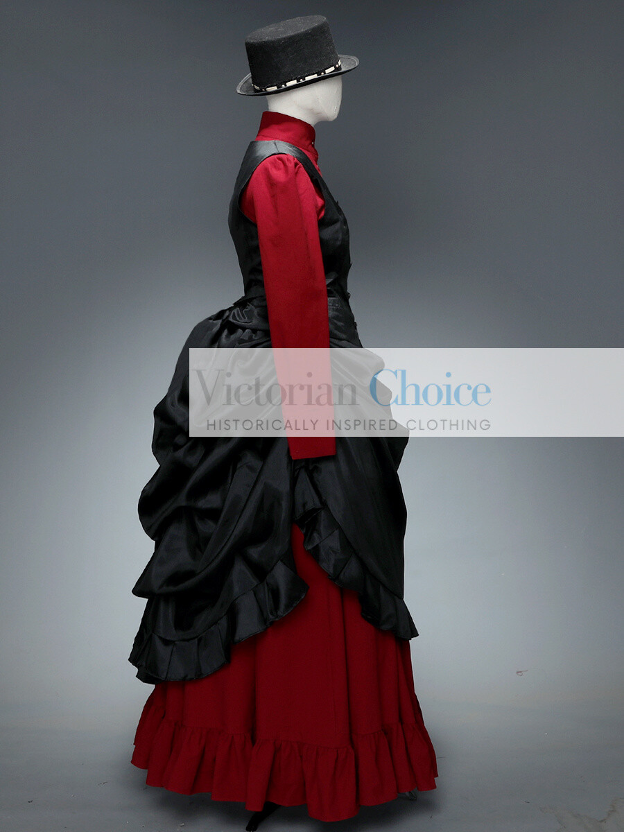 Victorian Steampunk Dark Fantasy Gothic Girl Bustle Dress Comic Con Costume 708