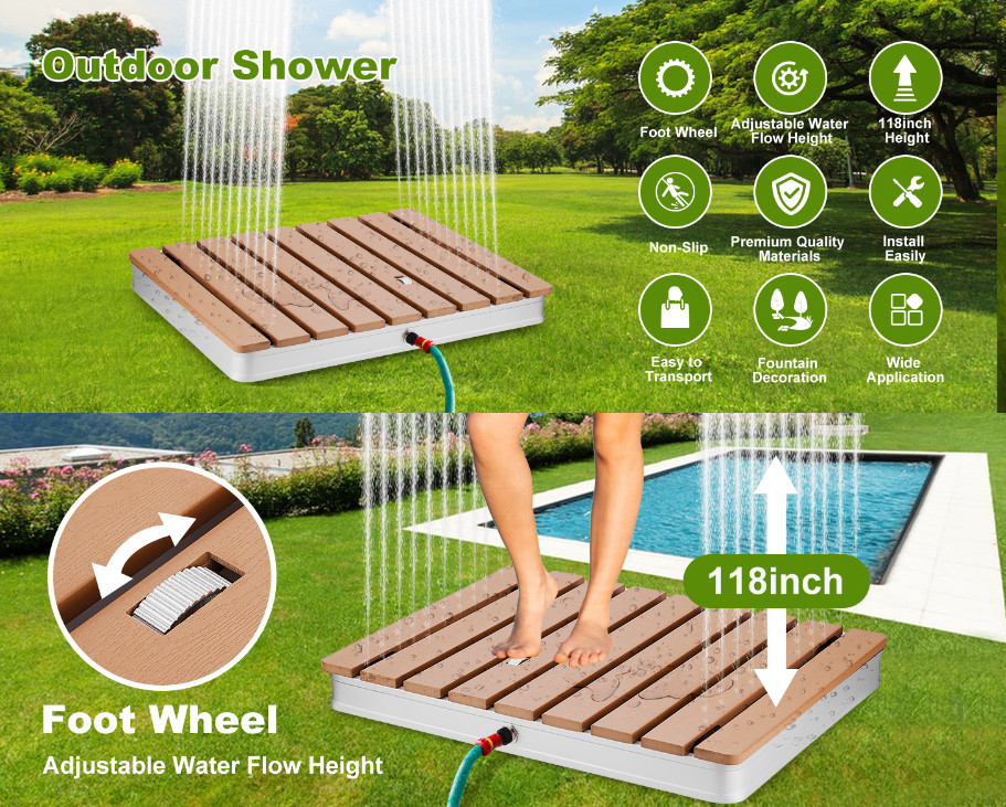 Outdoor shower pool garden shower with casters portable camping shower outdoor