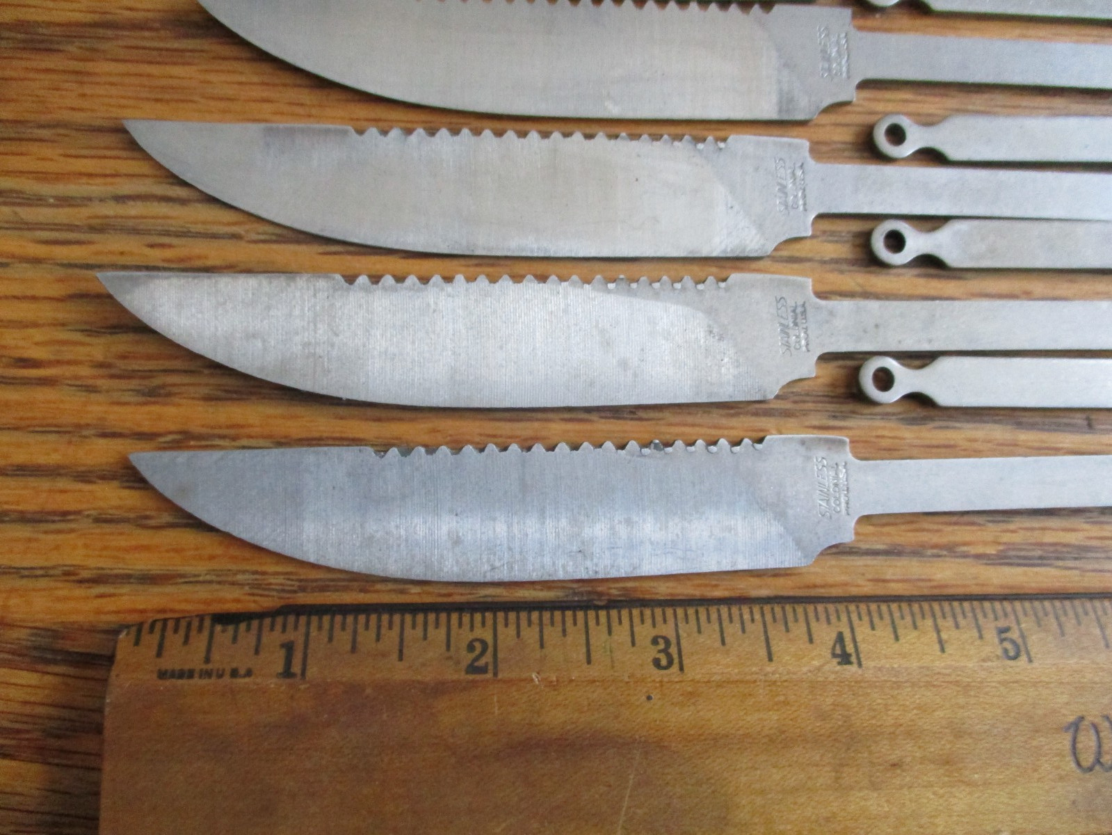 15 Stainless Steel Saw Back Knife Blade Blank Blank's NOS Colonial Knife USA