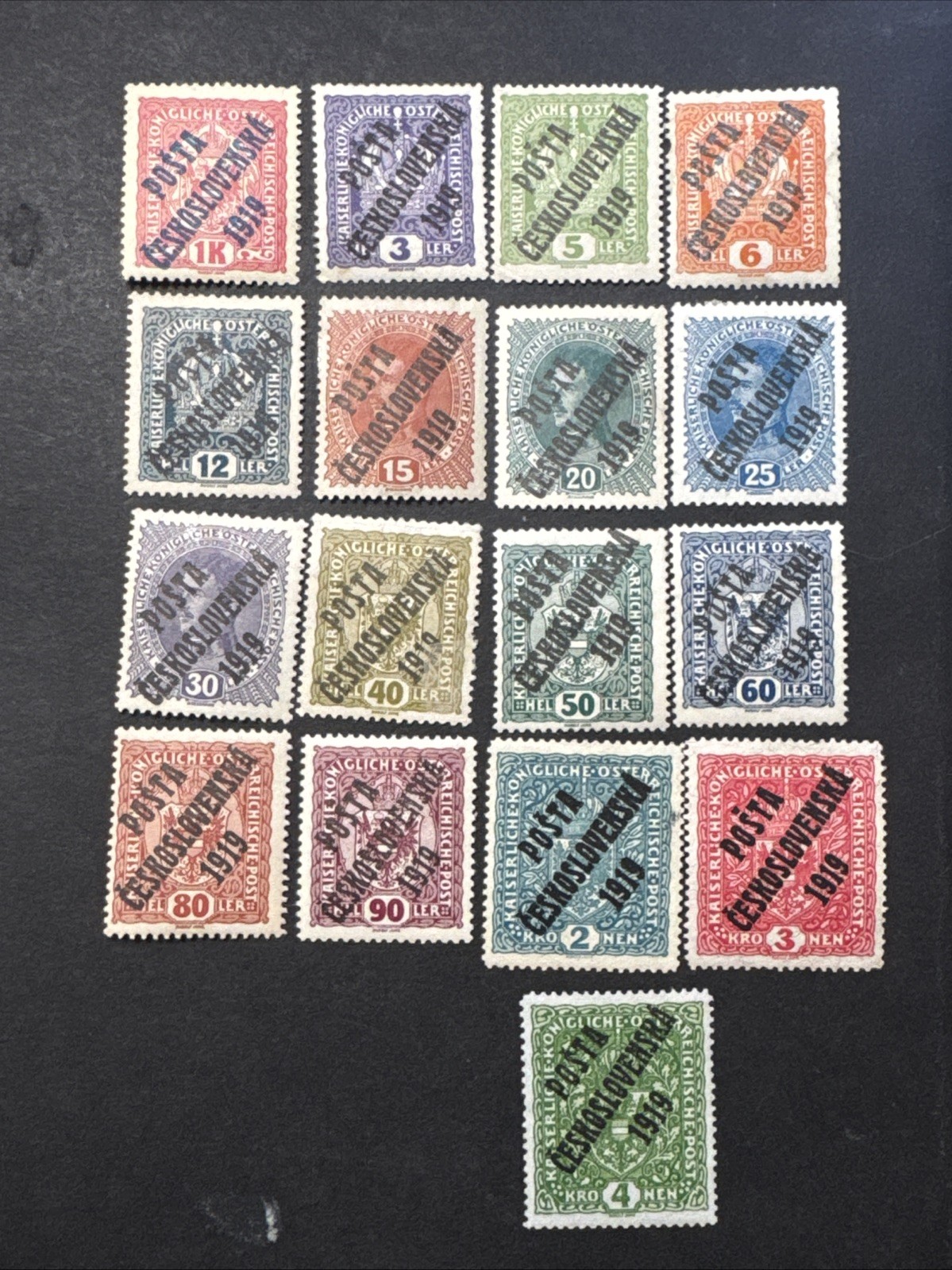 Czech Collections Overprint Posta Ceskoslovenska 1919 Mint Hinged Old Rare Stamp