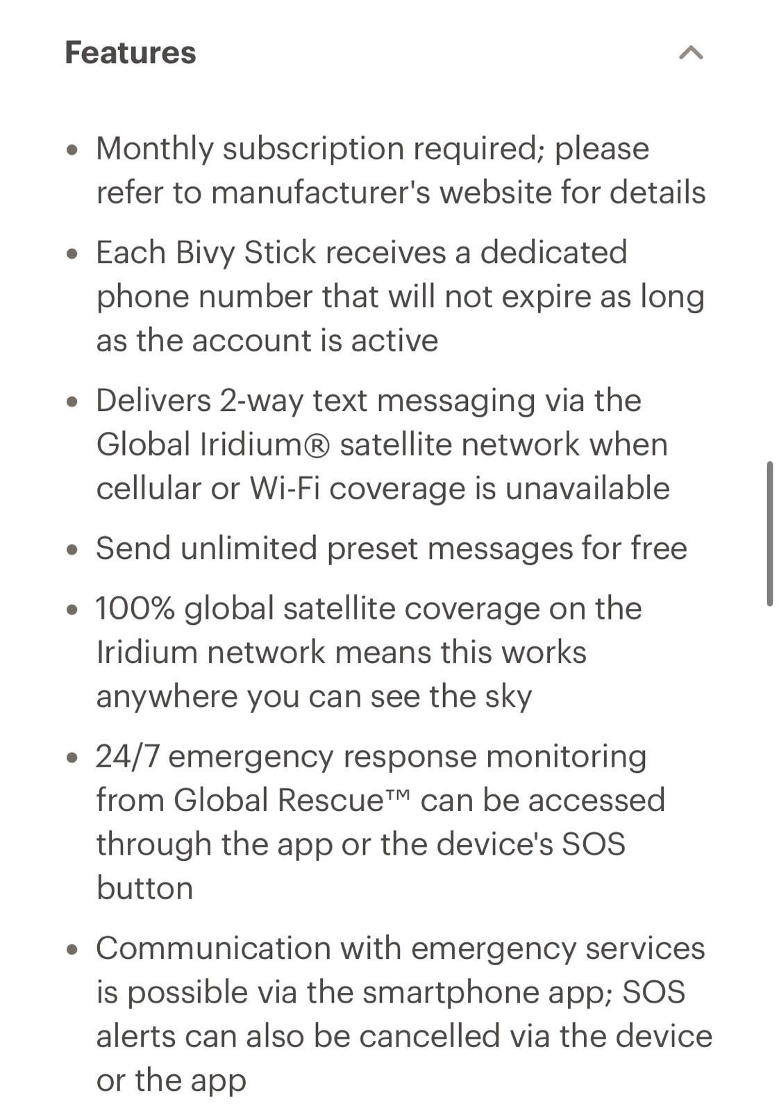 ACR Bivy Stick PN: 4601 - new in opened box (never used)