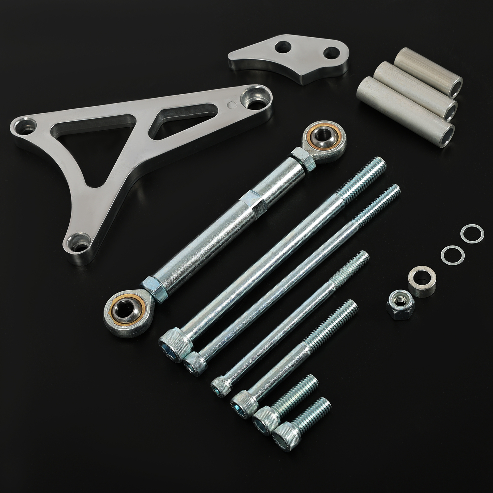 For Ford 289/302 5.0L V8 68-1993 Silver Aluminum Alternator Bracket +Tension Rod