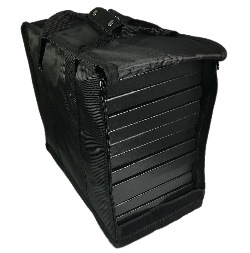 12 Pack of 8 x 14 x 1 Riker Display Cases Boxes with Black Carrying Case