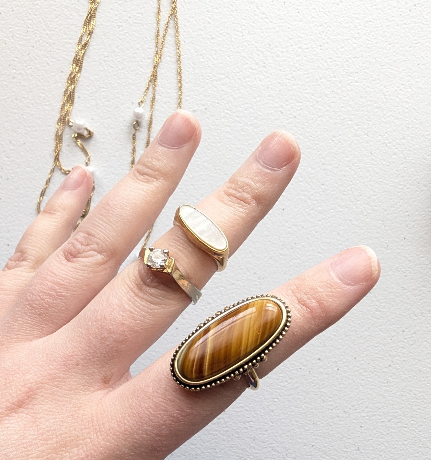 Vintage Avon Costume Jewelry Lot 80s 90s Rings Necklace