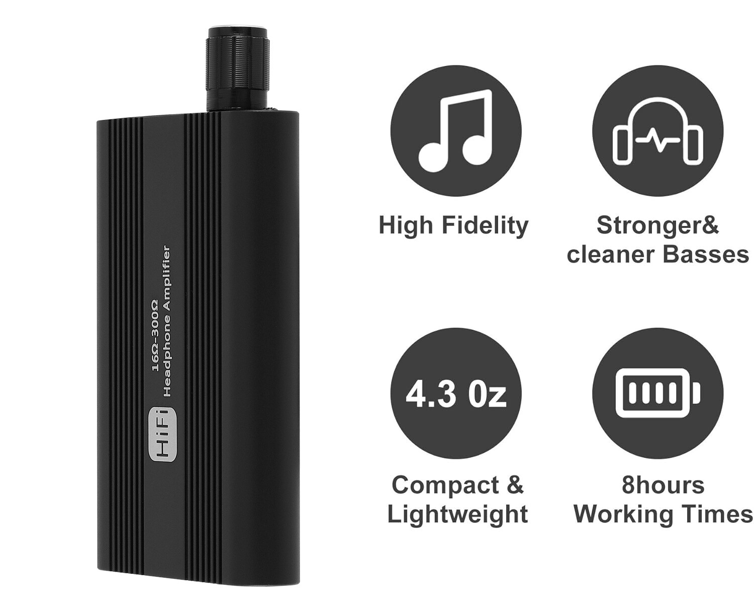 Portable HiFi Headphone Amplifier Amp 3.5mm Headset Amplifier Two-Stage GAIN