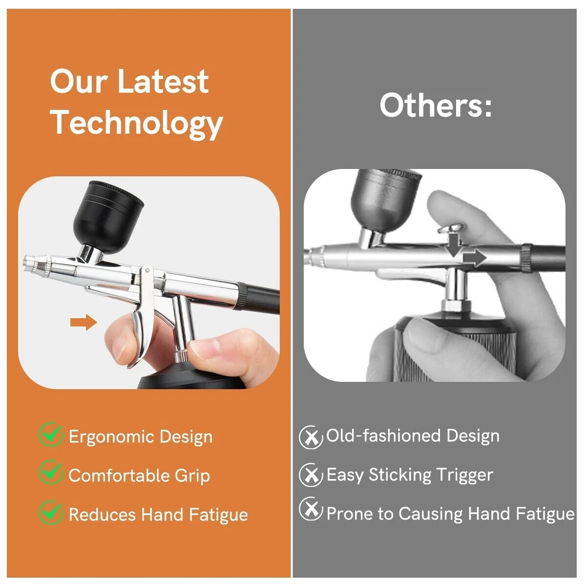 Cordless Airbrush Kit Handheld Sprayer Gun 38PSI LCD for Barber Nail Art Makeup