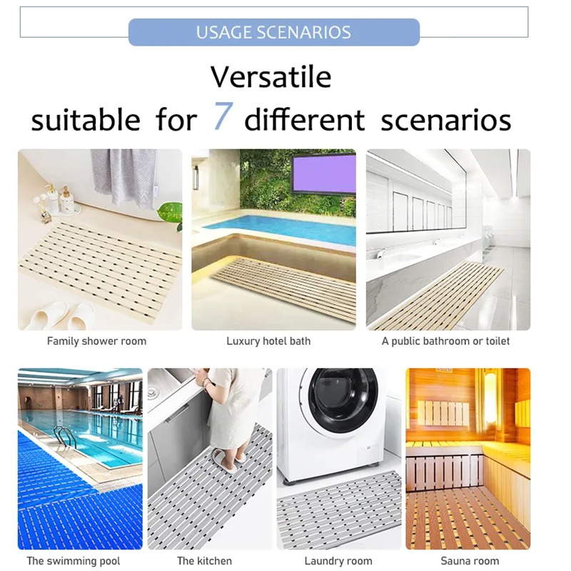 Premium Bath Tub Shower Mat Anti Slip PVC Bathroom Floor Pad Anti-bacterial Mat