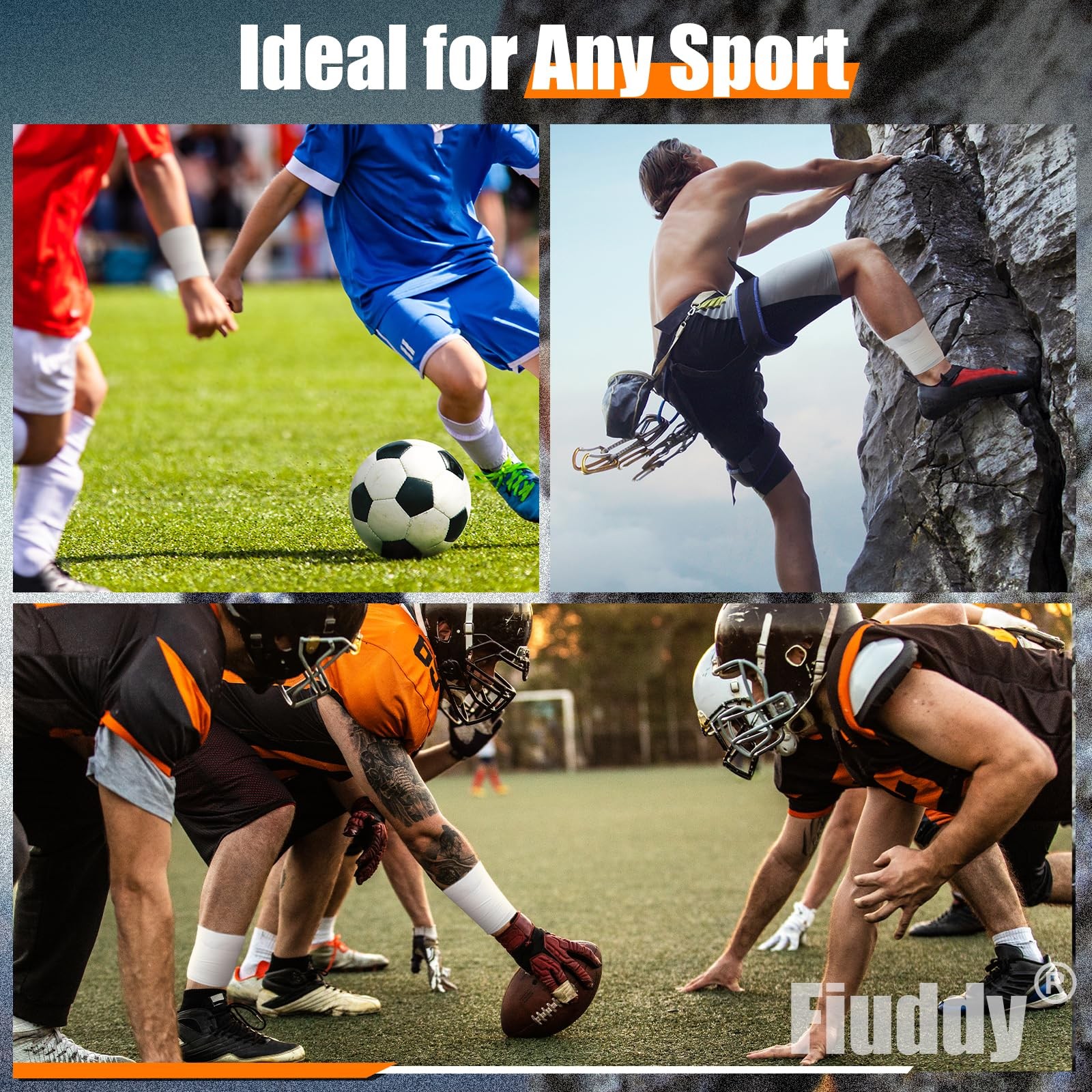 Professional 6 Pack White Athletic Sports Tape-1.5Inch×27 Feet Per Roll,162 Feet