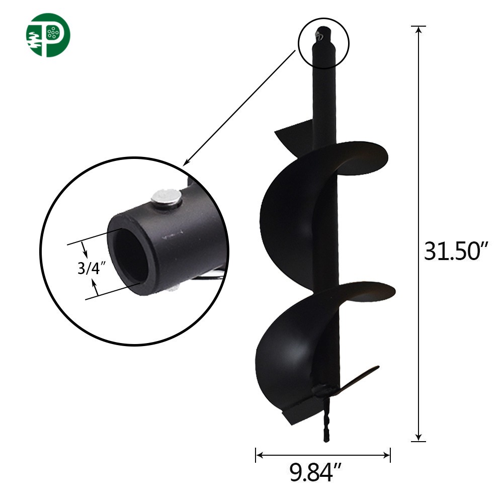 10-Inch Earth Auger Drill Bit for Gas-Powered Fence Hole Digger