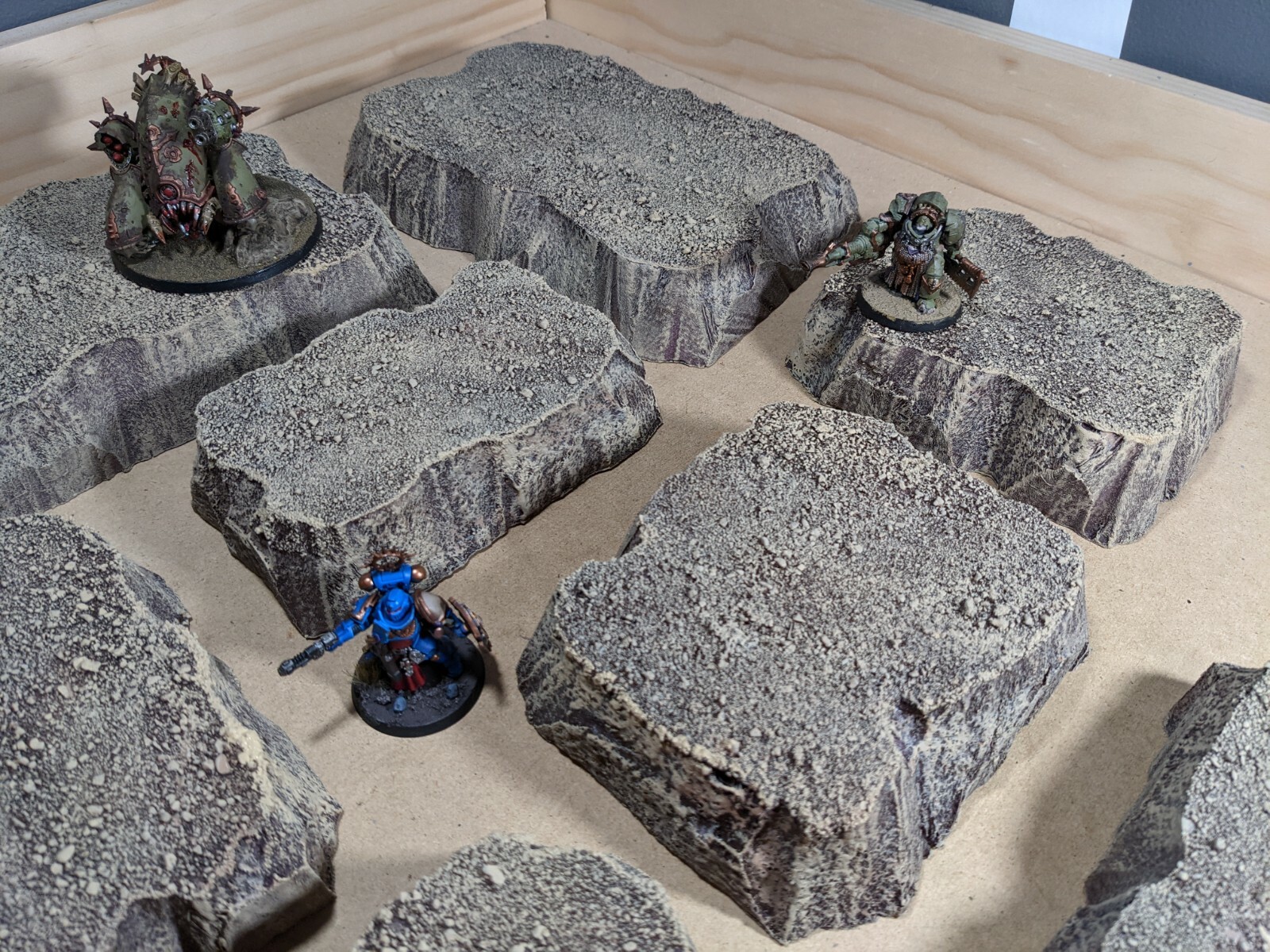 Wargaming Terrain Medium Box Set Platform Hills Desert Finish
