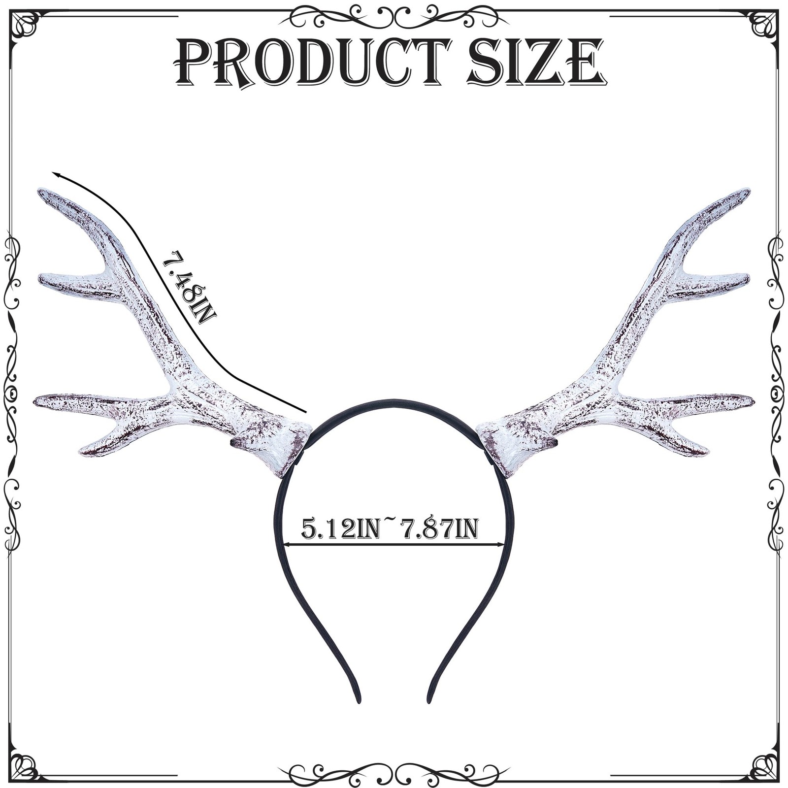 MOSTORY White Antler Horns Headband - Deer Antlers for Adult