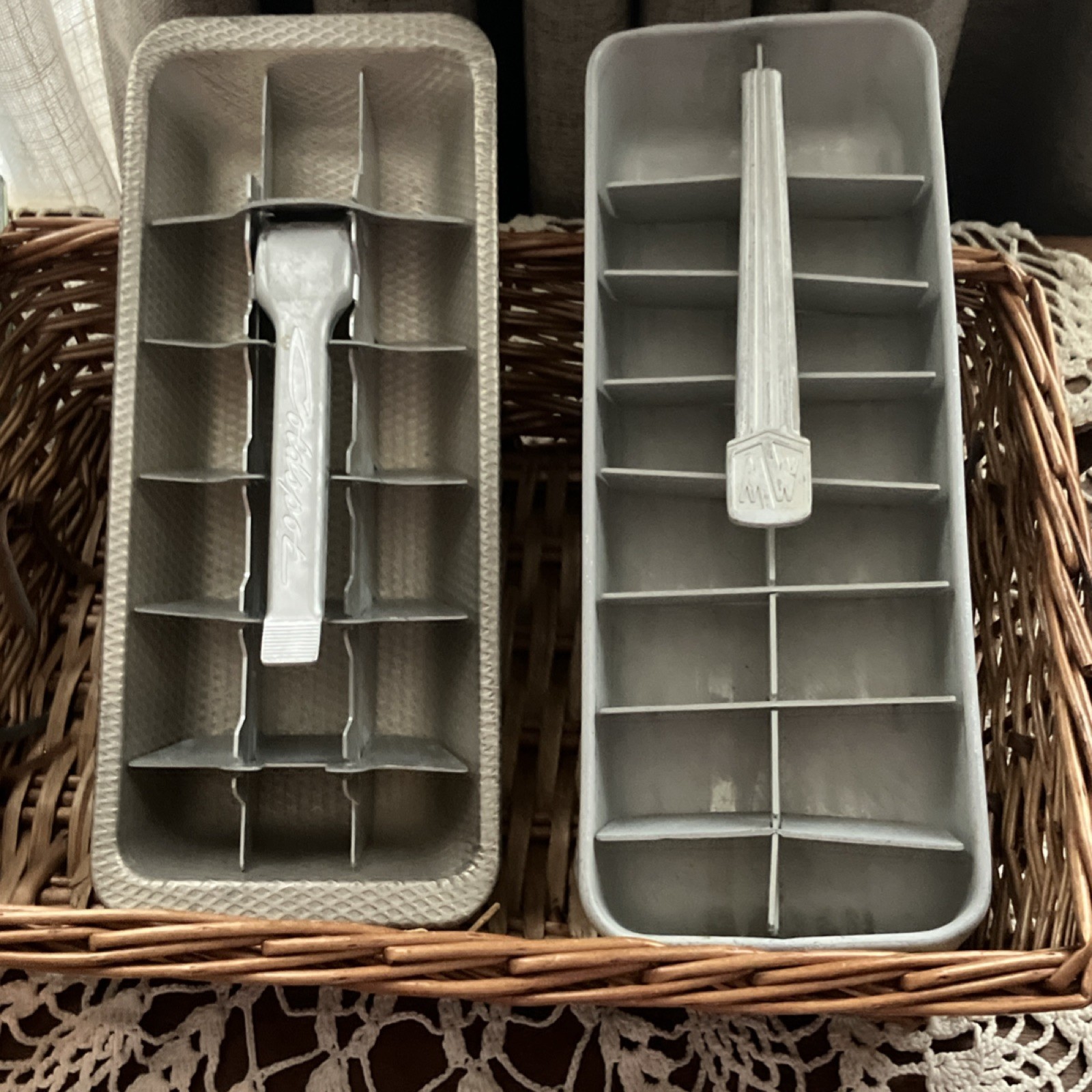 Coldspot & MW Metal Ice Cube Trays Set of 2, 18-Hole, Removable Divider, Silver