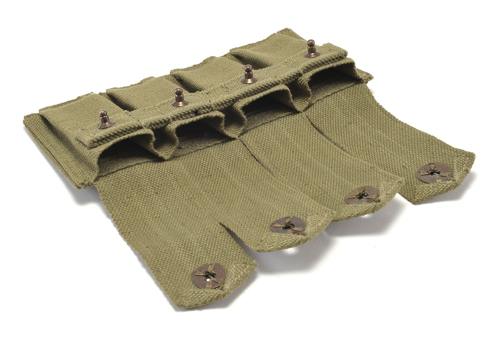 US WW2 Rigger Made M1911 .45 4 cell Magazine Pouch Marked JT&L 1944