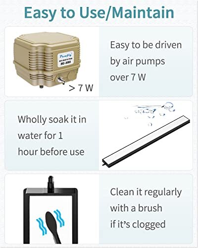 Aquarium 12 Inch Air Stone Bar Bubble Diffuser Release Tool with Suction CupClip