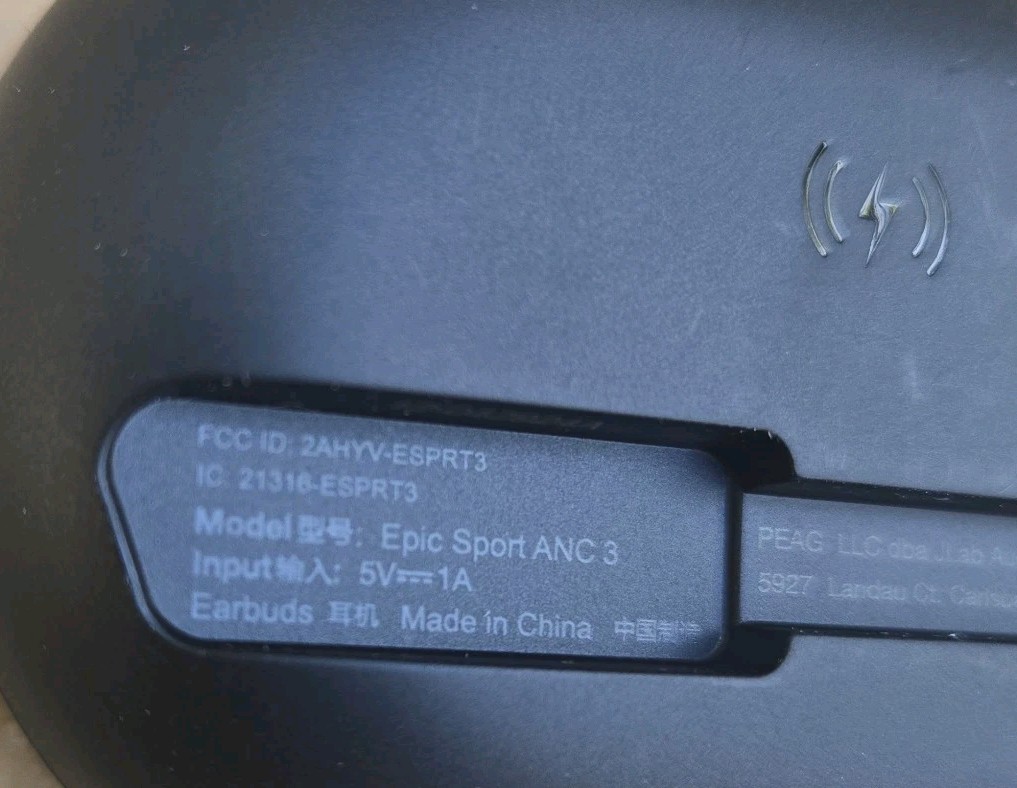 JLab EPIC SPORT ANC 3GEN. CHARGING CASE ONLY Black