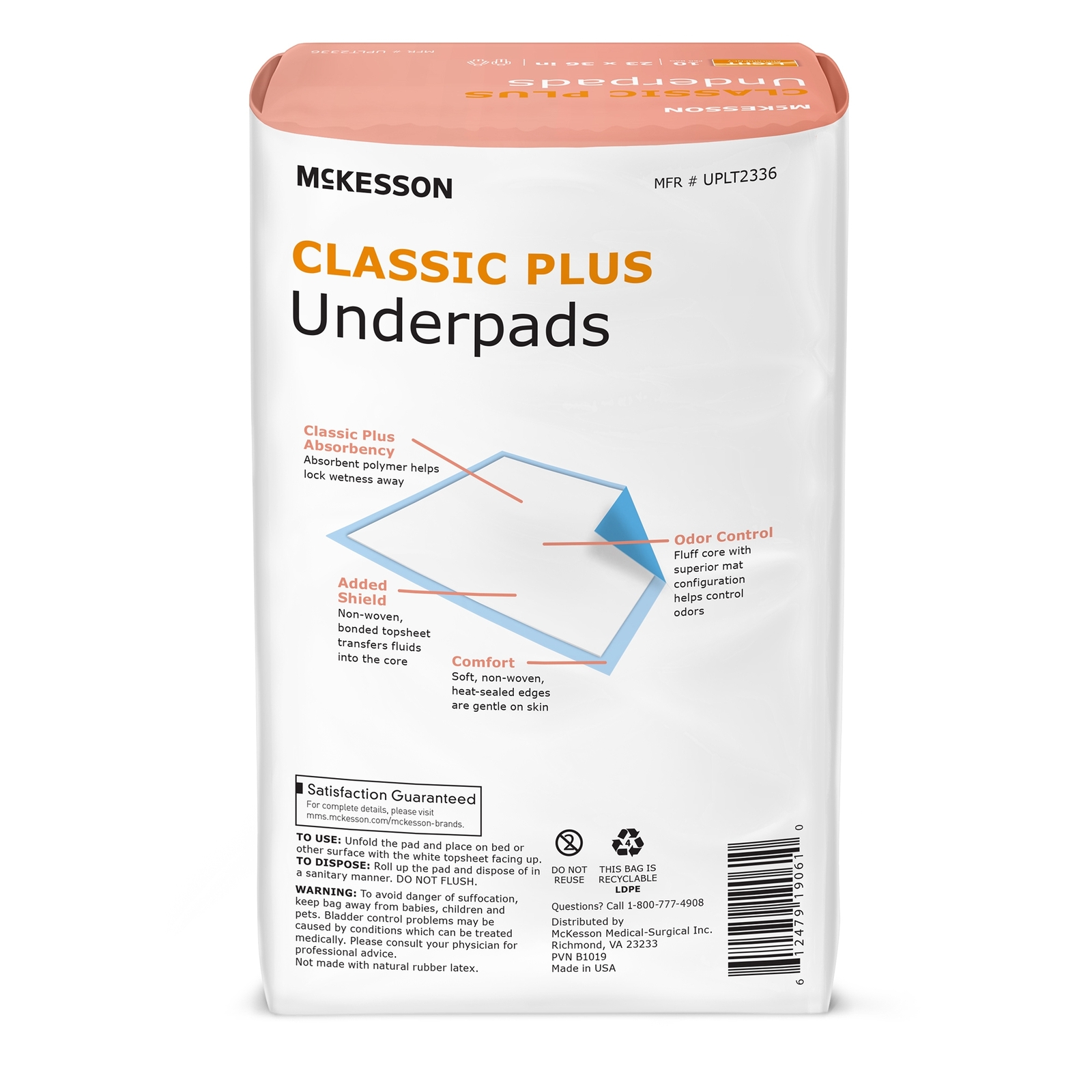 150 McKesson Adult Bed Chair Urinary Incontinence Disposable Underpads 23x36"