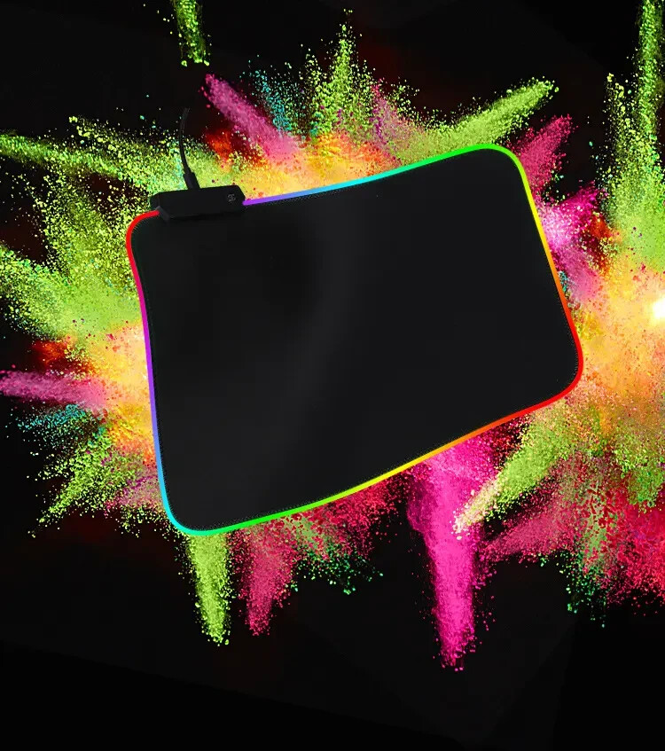 Small Hard Surface LED Gaming Mouse Pad - RGB Light Up Modes