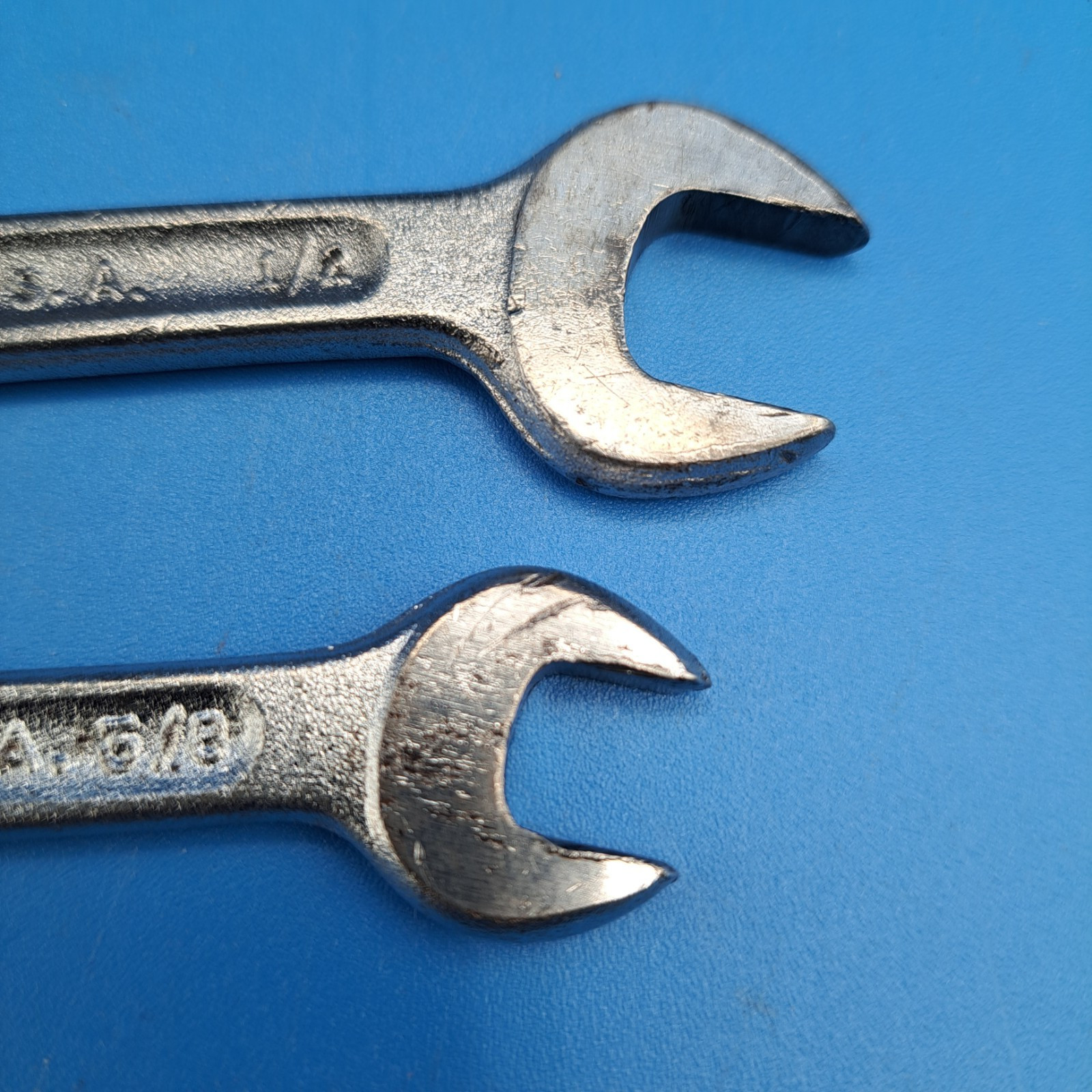 2 Dunlap Open End Wrenches, (3/8 x 7/16") ( 1/2 x 9/16"), Forged in USA