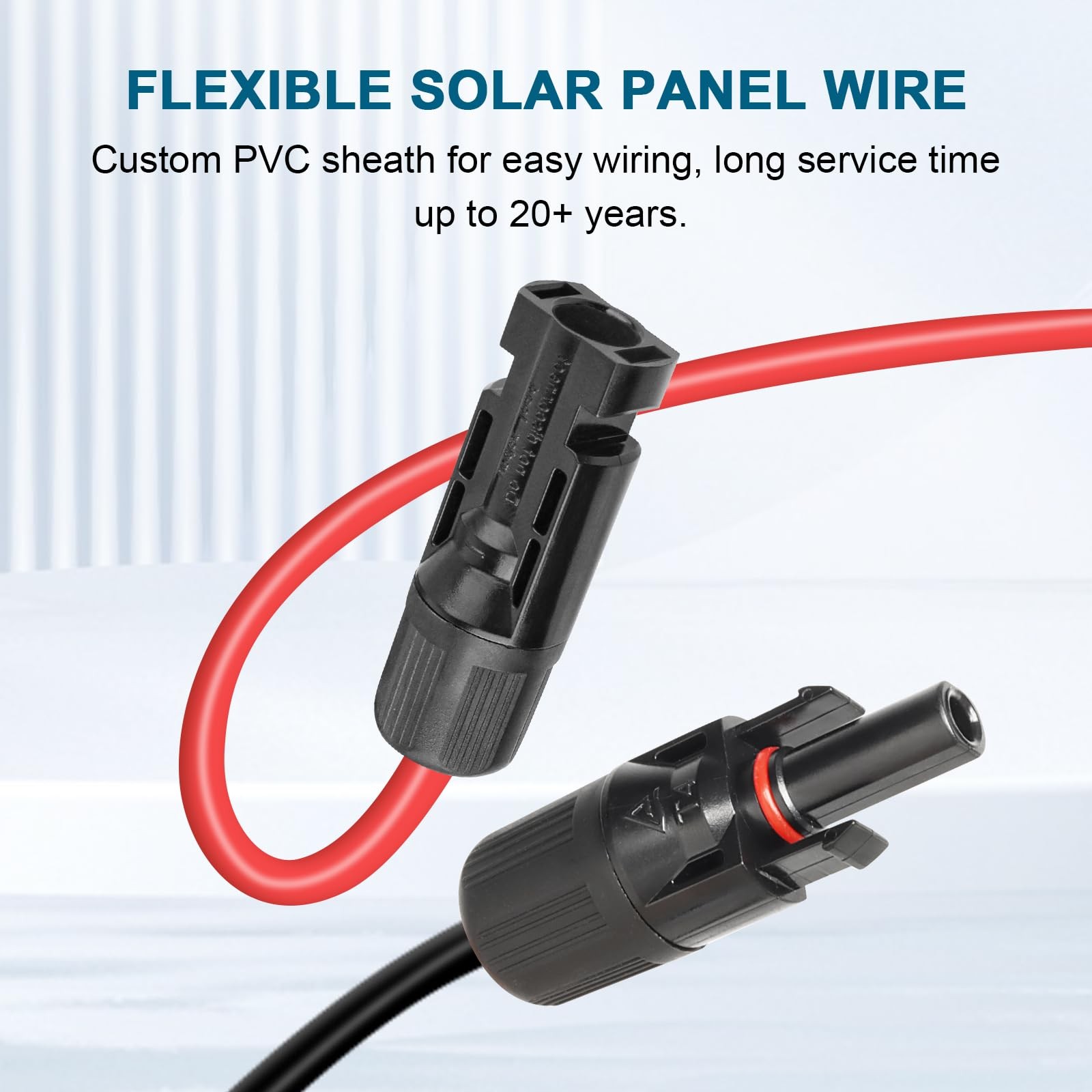 10 AWG Solar Extension Cable 10FT, Flexible Panel 10AWG NO-SLEEVE