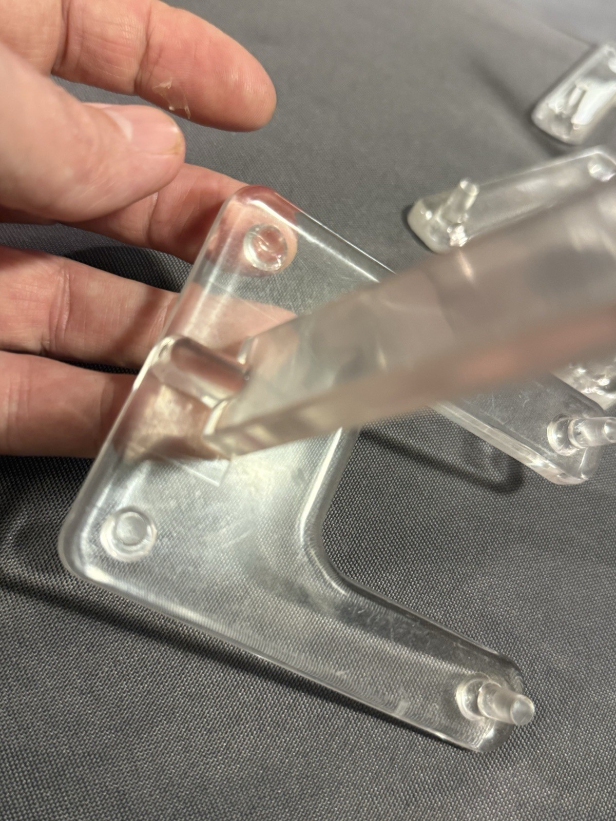 Lot of 5 Clear Acrylic Lucite Easel Plate Platter and Painting Display Stand