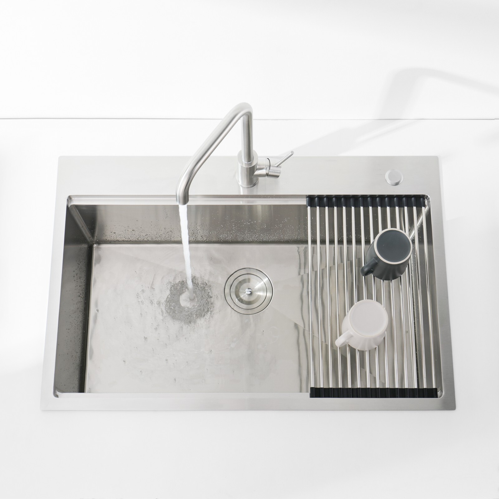 Cozy n Bath 33x22 inch overmount kitchen sink with accessors and drain