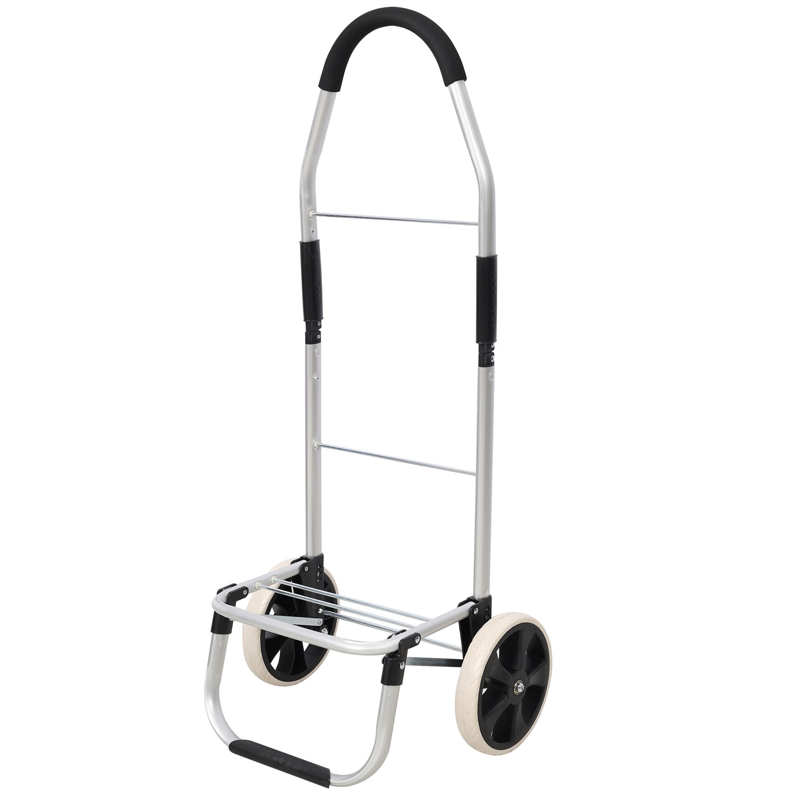 Trolley Dolly Foldable Shopping Grocery Cart with Wheels and Removable Bag