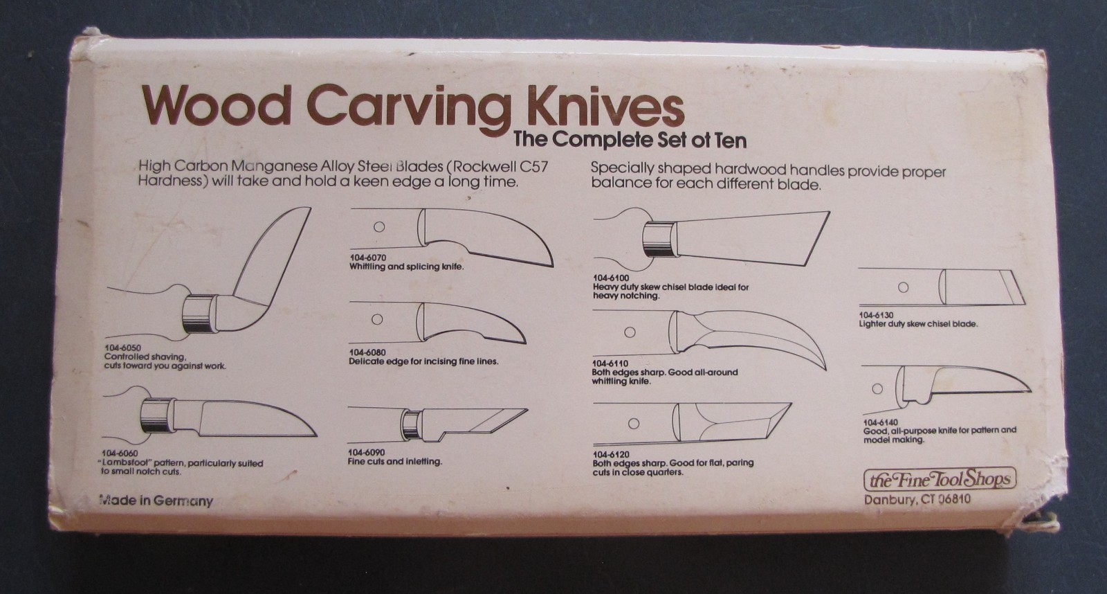 Two Cherries 10-pc wood carving knife set - Germany - never used