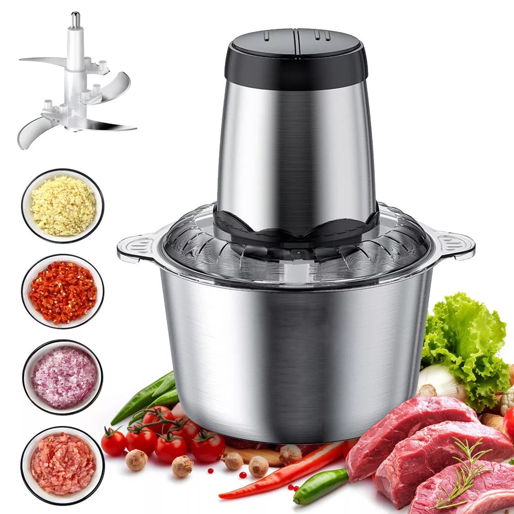 300W Electric Food Vege Chopper Food Processor Kitchen Meat Grinder Mixer 2L US