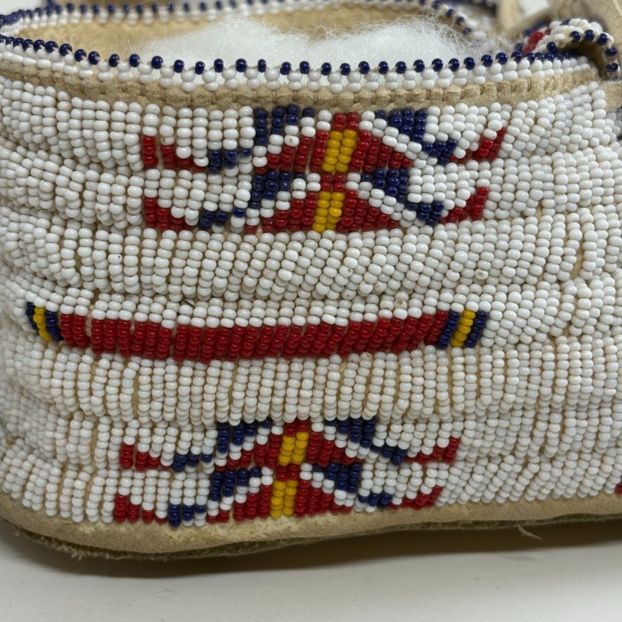 Antique Plains Indians Native American Moccasins Beaded Ceremonial Sioux