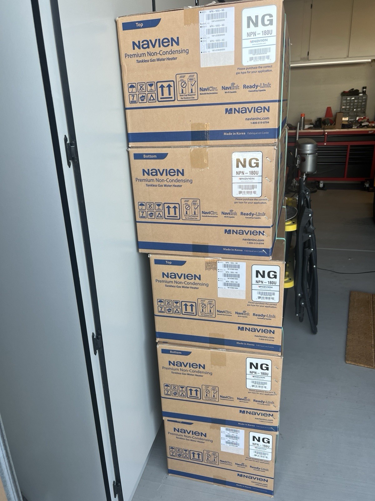 Navien NPN-180U Tankless Gas Water Heater Stainless Steel Wi-Fi Indoor/Outdoor