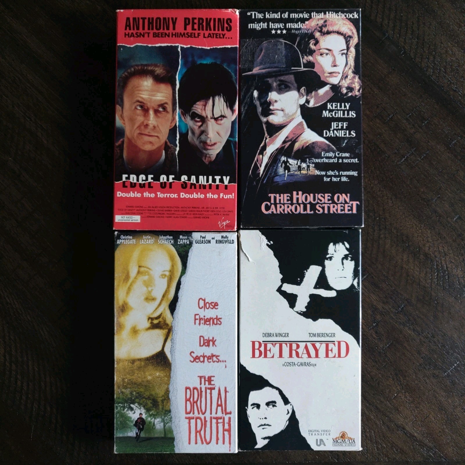 4 VHS Lot/Bundle Edge of Sanity Anthony Perkins Brutal Truth Betrayed Carroll