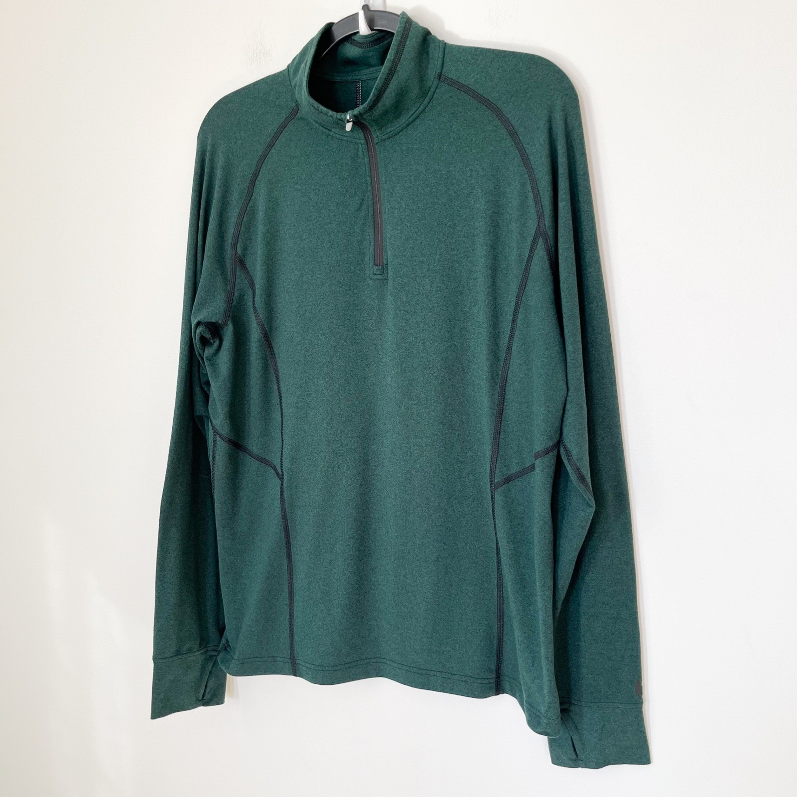 REI Co-op Mens 1/4 Zip Long Sleeve Pullover Green Medium
