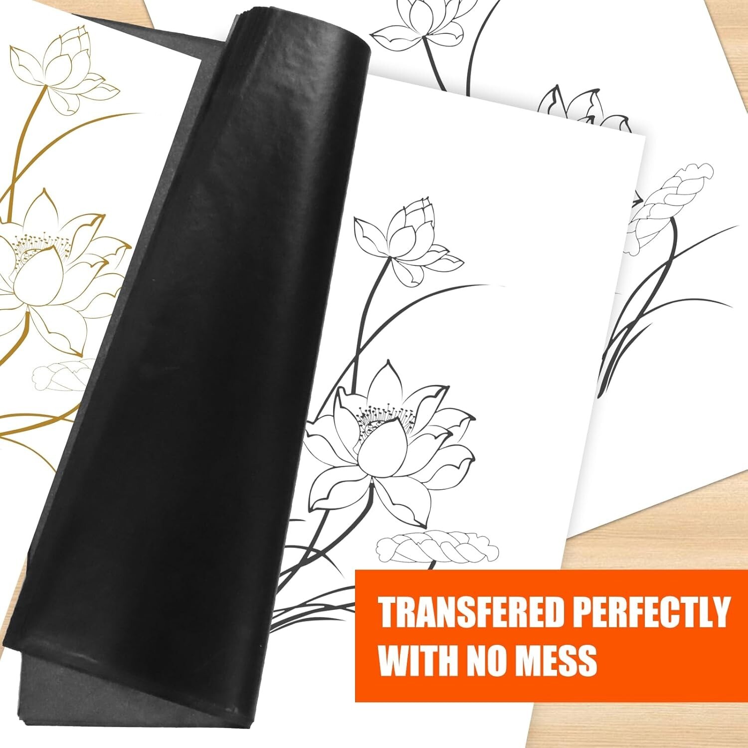 200 Sheets Carbon Paper Black Graphite Paper Transfer Tracing Paper and 5 Pieces