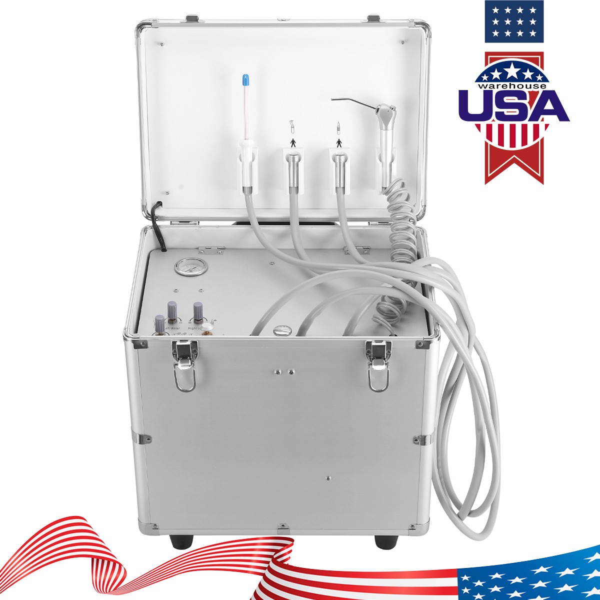 Portable Dental Chair LED Light Mobile Folding Chair/Portable Dental Unit 4 Hole