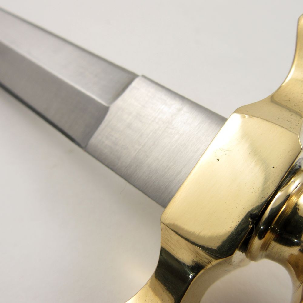 11" Medieval Ice Blade Dagger – Double-Edged Commando Knife w/ Leather Sheath