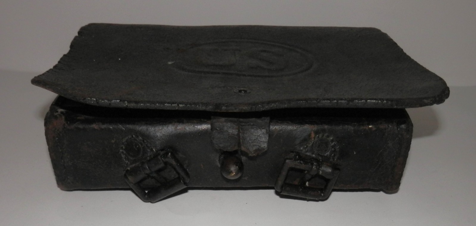 US Civil War Infantry Leather Cartridge Box marked Oliver Pittsburg PA