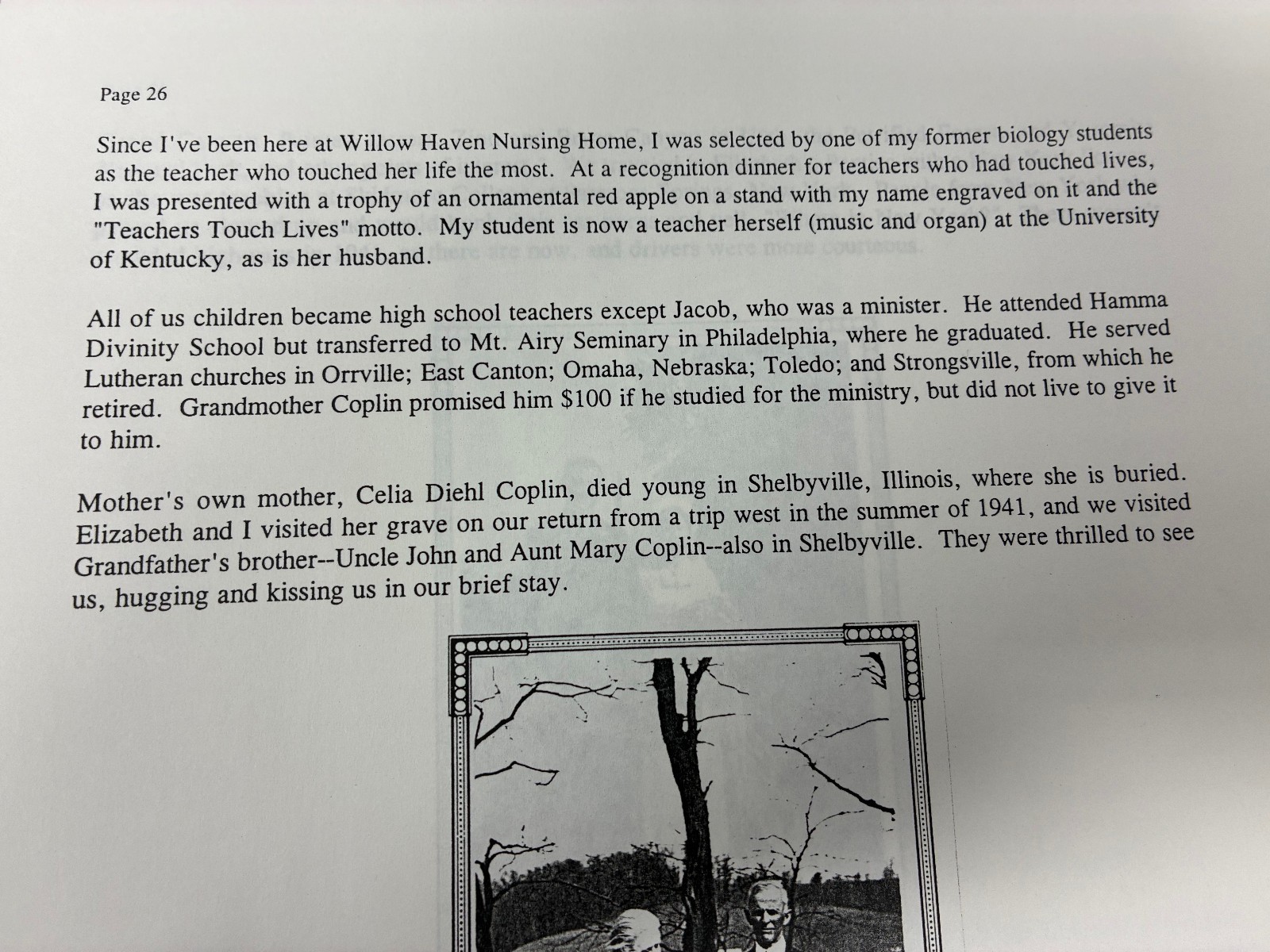 1900s Farm Family Rural Life History Muskingum County Ohio Typed Diary Memoir